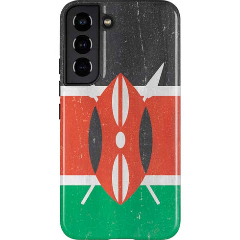 Kenya Flag Distressed Galaxy S22 Pro Case